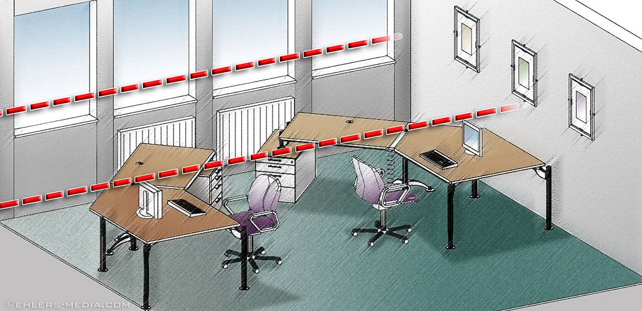Büromöbel-Bilder Ergonomie Lichtverhaeltnisse Parallel-Regel